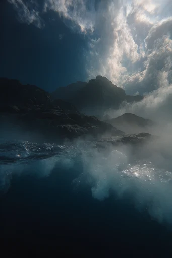 Luminous Abyssal Dreamscape style reference image — high contrast silhouettes