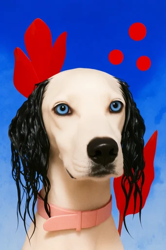 Surrealist Graphic Pop style reference image — avant-garde portraiture