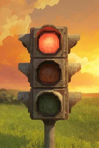 Retro Voxel Sunset style reference image — voxel art style