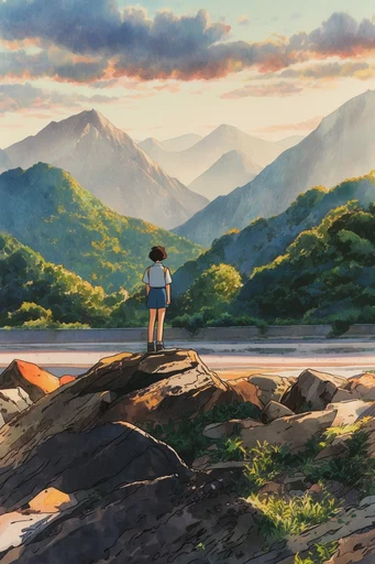 Luminous Nostalgic Anime style reference image — studio ghibli inspired