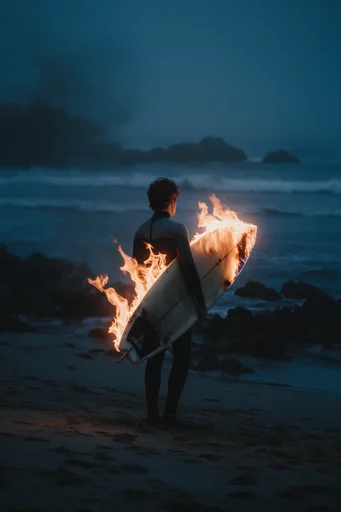 Cinematic Twilight Inferno style reference image — reflective surfaces