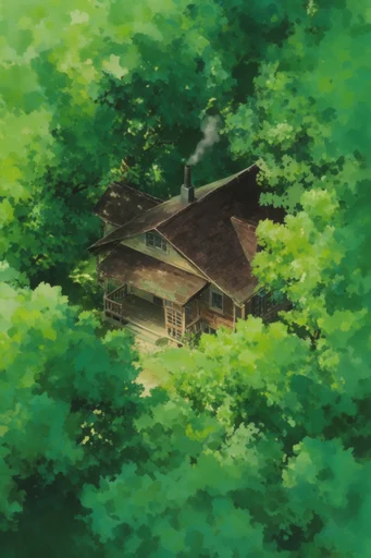 Nostalgic Ghibli Verdancy style AI image example 4