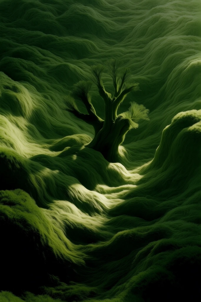 Surreal Verdant Biomorphism style AI image example 2