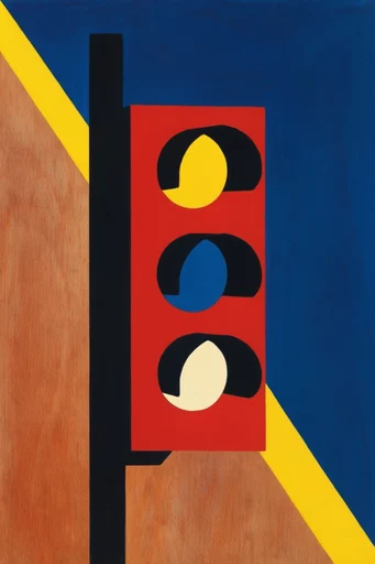 Constructivist Folk Modernism style reference image — naive folk illustration