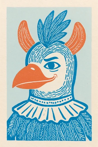 Textured Minimalist Printmaking style reference image — high-contrast flat design