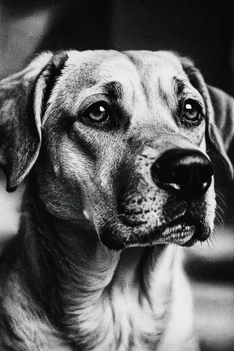 Gritty Halftone Noir style reference image — distressed paper grain