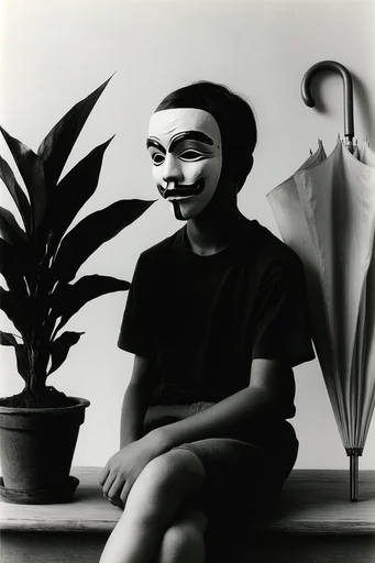 Stark Monochrome Surrealism style reference image — minimalist surrealism