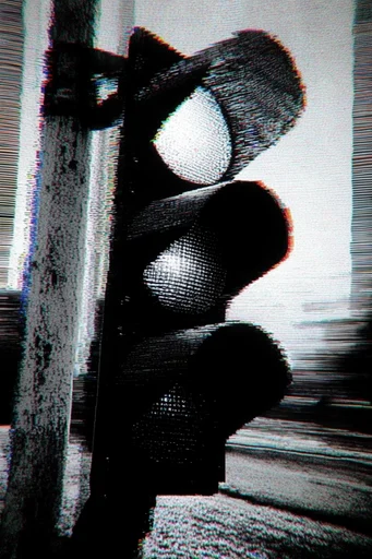 Corrupted Analog Noir style reference image — analog horror aesthetic