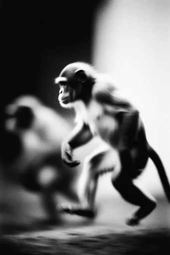Kinetic Spectral Monochrome style reference image — shutter drag
