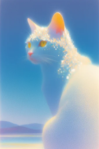Surreal Airbrush Dreamscape style reference image — high-contrast color blocking
