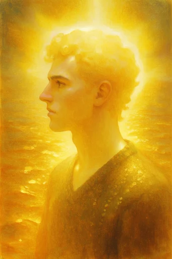 Luminous Amber Transcendence style reference image — warm honey-colored light