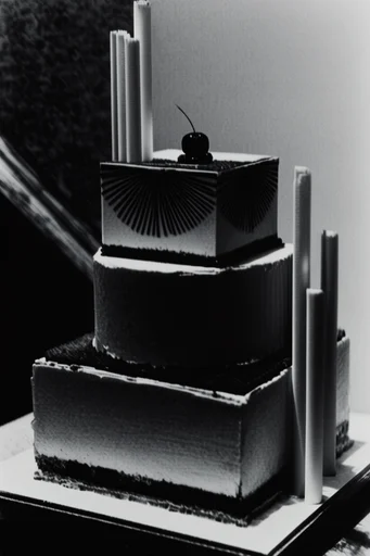 Monolithic Brutalist Noir style reference image — ink-style line art