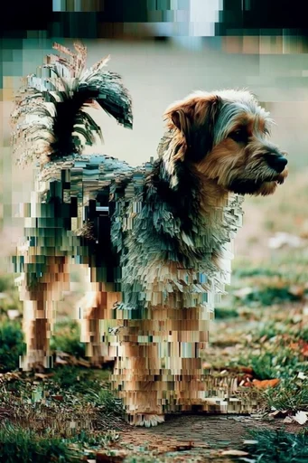 Corrupted Digital Realism style reference image — chromatic aberration