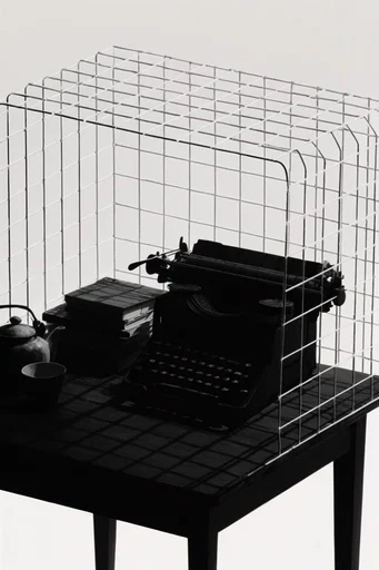 Monochrome Graphic Grids style reference image — geometric grid overlay