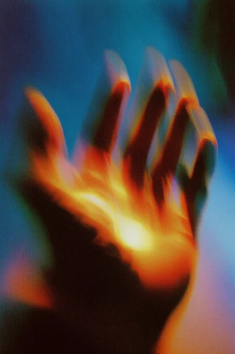 Kinetic Prismatic Nocturne style reference image — analog film grain