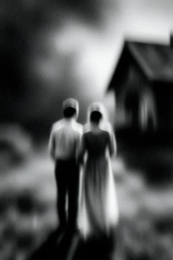Ethereal Monochrome Noir style AI image example 4