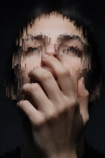 Fragmented Digital Surrealism style reference image — fragmented portraiture