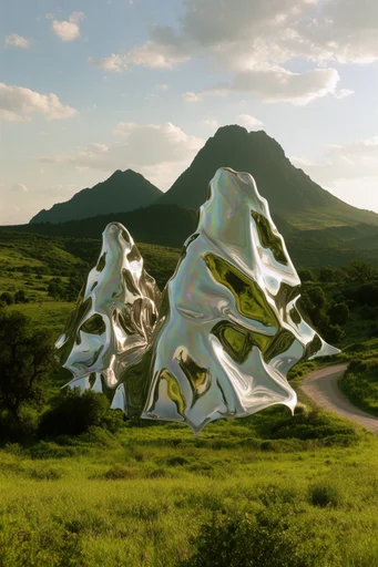 Surreal Chrome Pastoralism style reference image — liminal space