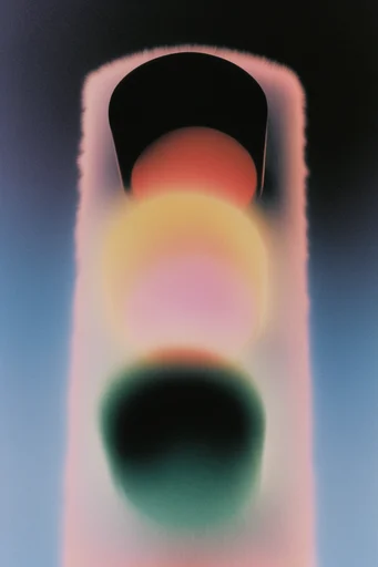 Ethereal Grain Aura style reference image — heavy analog grain