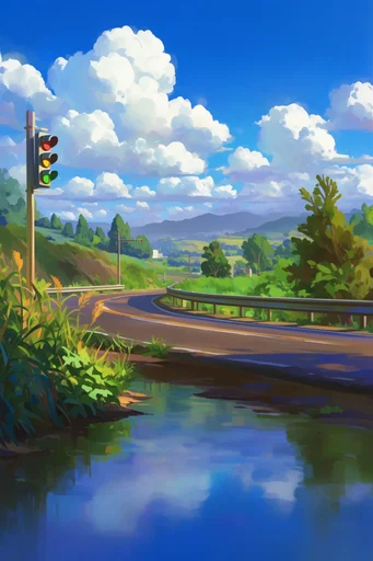 Vibrant Anime Escapism style reference image — saturated color palette