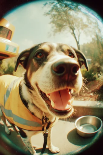 Dynamic Fisheye Nostalgia style reference image — golden hour lighting