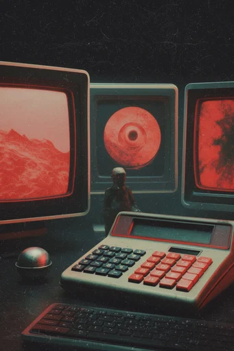 Analog Glitch Noir style reference image — analog CRT monitor