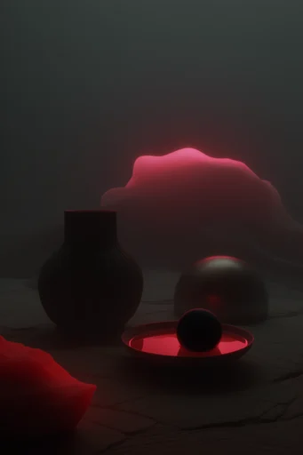 Luminous Surreal Minimalism style reference image — neon magenta luminescence