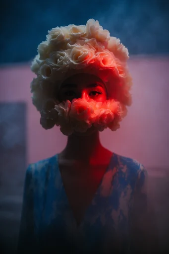 Cinematic Neon Noir style reference image — saturated neon accents