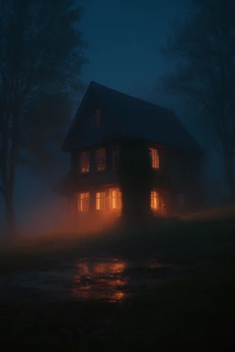 Cinematic Amber Noir style AI image example 4