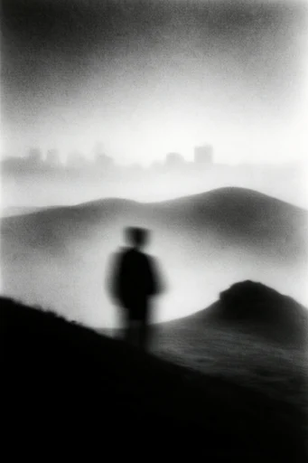 Ethereal Monochrome Noir style AI image example 2