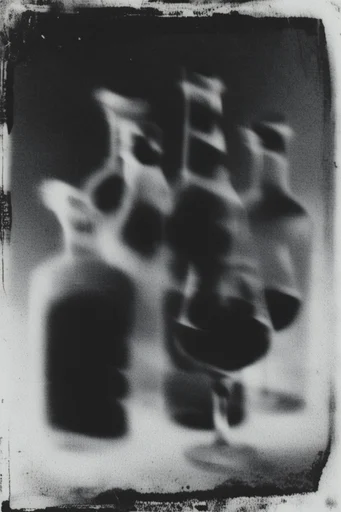 Spectral Motion Noir style reference image — heavy analog film grain
