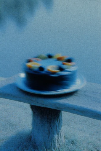 Spectral Blue Liminality style reference image — long exposure light trails