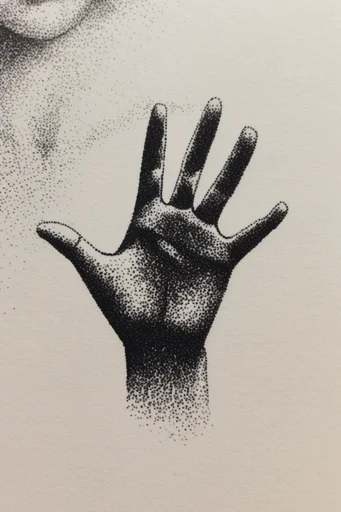Graphic Gothic Surrealism style reference image — stippled texture