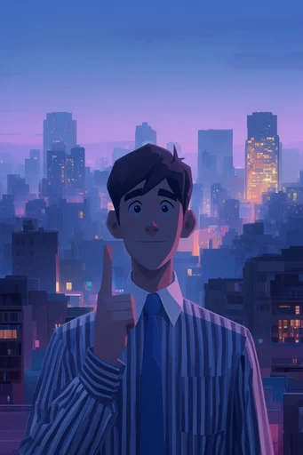 Neon Twilight Metropolis style reference image — twilight atmospheric gradient