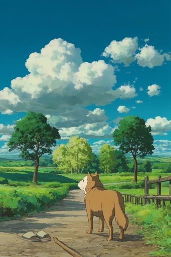 Nostalgic Ghibli Summer style reference image — anime background art