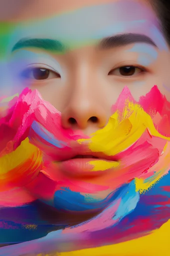 Prismatic Avant-Garde Beauty style reference image — macro beauty portrait