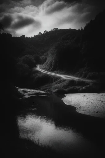 Ghostly Chiaroscuro Noir style AI image example 2