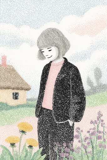 Ethereal Pointillist Botanical moodboard — generate AI images in this style