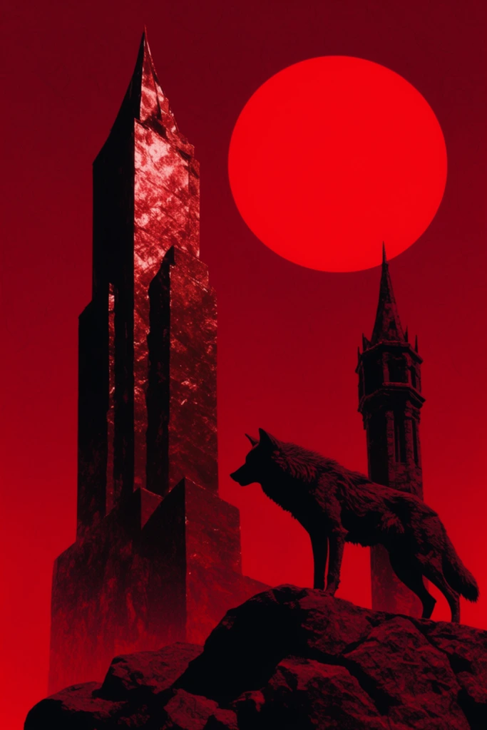 Crimson Noir Graphic style AI image example 2