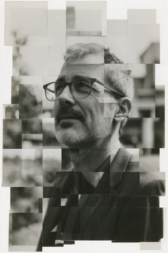 Fragmented Monochrome Surrealism style reference image — analog texture