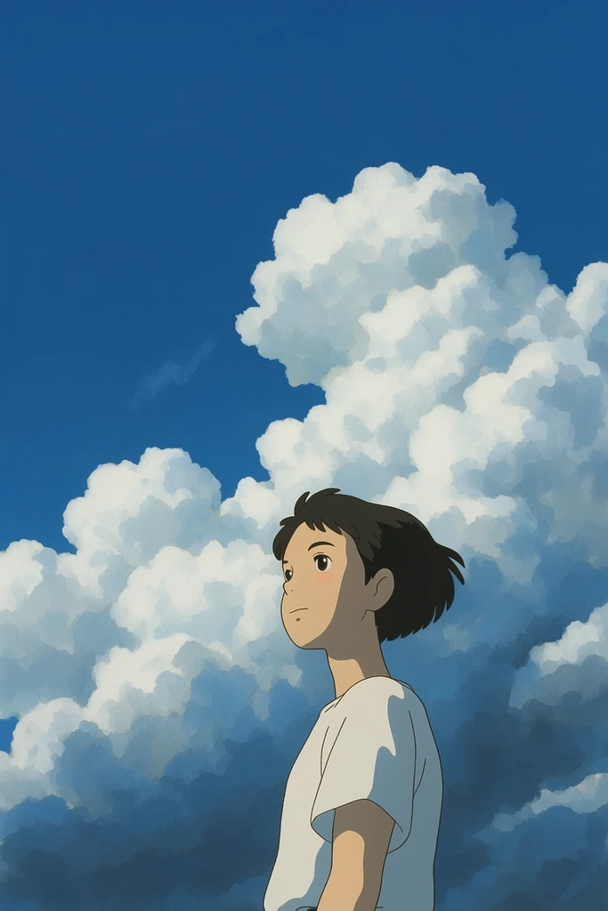 Nostalgic Anime Cloudscapes style AI image example 1