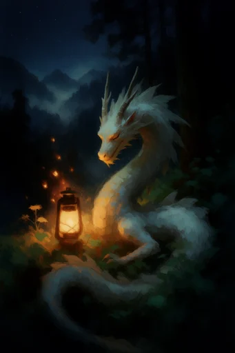Luminous Nocturnal Chiaroscuro style reference image — atmospheric dark fantasy