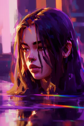 Luminous Neon Impressionism style reference image — dynamic light streaks