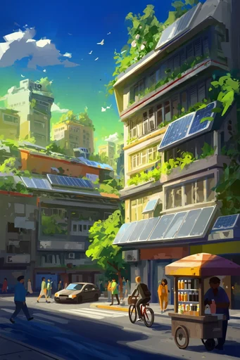 Vibrant Solar Wilderness style reference image — stylized digital painting