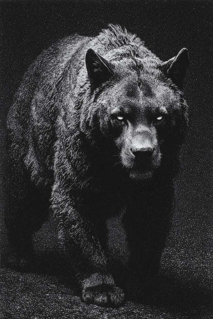 Textured Monochrome Noir style AI image example 3