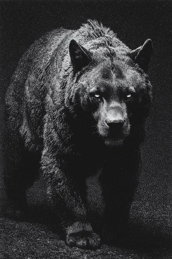 Textured Monochrome Noir style AI image example 3