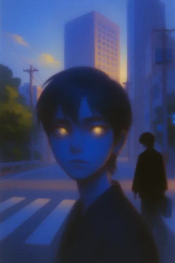 Bioluminescent Cyber Noir style reference image — bioluminescent glowing eyes