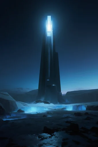 Monochromatic Glacial Minimalism style reference image — cinematic wide shot