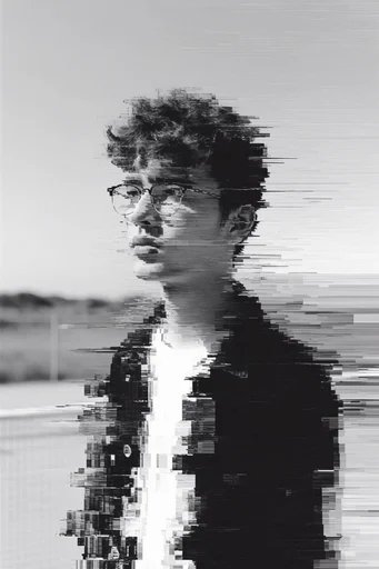 Disintegrated Monochrome Glitch moodboard — generate AI images in this style