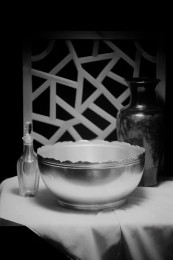 Stark Cosmic Noir style reference image — high-contrast black and white